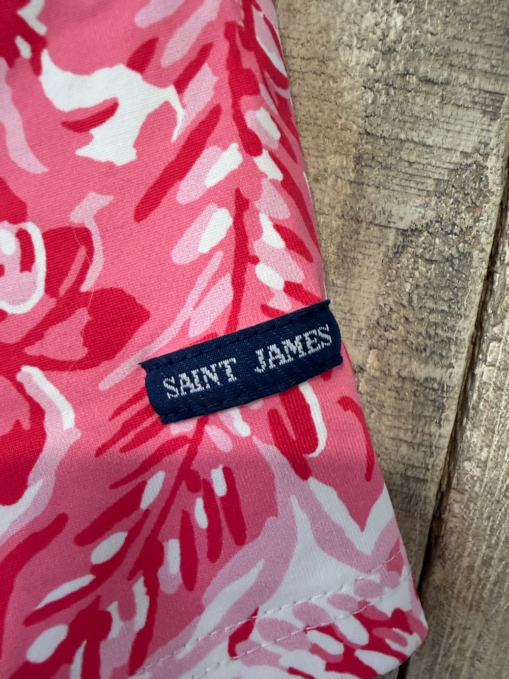 Lilly Pulitzer Saint James Collab Pink Floral Short Sleeve Athleisure Tee - Picture 4 of 10